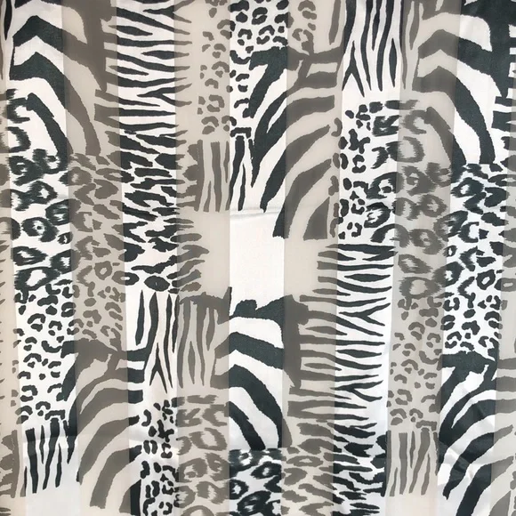 Zebra Print Large Black and White Scarf. Accented with lighter vertical stripes - Picture 2 of 3